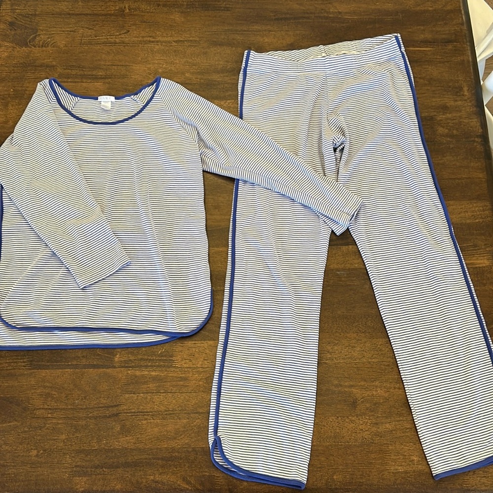 Lake pinstripe Pima pajamas